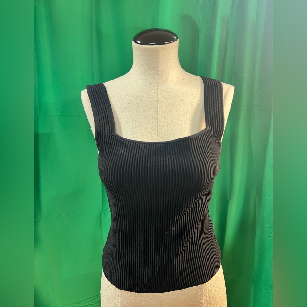 Black Ribbed Tank Top